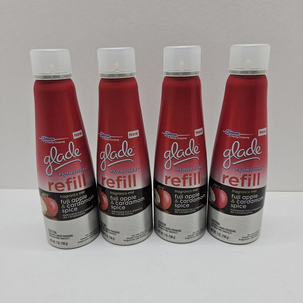 Glade Expressions FUJI APPLE & CARDAMOM SPICE Refill Kit 7 Ounces Lot of 4